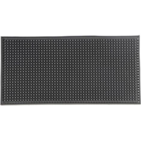 KTV-Barmatte, rutschfest, wasserdicht, umweltfreundliches schwarzes PVC-Gummi für Gläser (kleines Quadrat) (1/5)