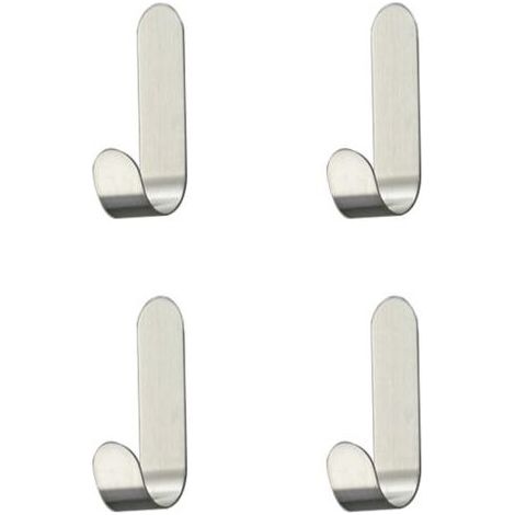 4-teiliges Set selbstklebender Edelstahlhaken für Handtücher, Schlüssel, Haushalt, Küche, Bad, rostfrei und wasserdicht (1/5)