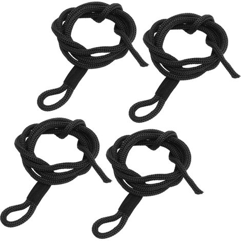 Lot de 4 amarres de 1,5 m de long en polyester haute résistance, résistantes à l'usure, pour bateaux, noires. (1/5)