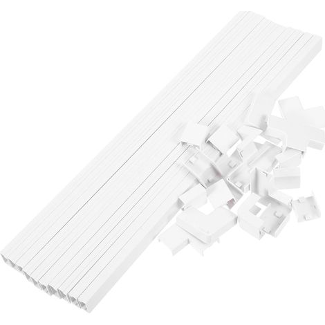 Cache-câble Blanc sans Perçage en PVC Ignifuge Mural 40 Cm Installation Facile et Organisée pour Gestion des Câbles Bureau (1/5)