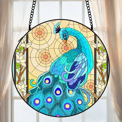 Vitrail cheval attrape-soleil 16 cm décoration fenêtre suspension raffinée cadeau grand-mère (1/5)