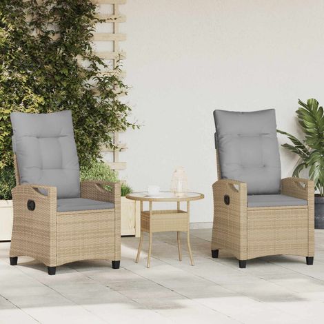 Gartenstuhl 2 pcs Beige und Hellgrau 56 x 60 x 112 cm