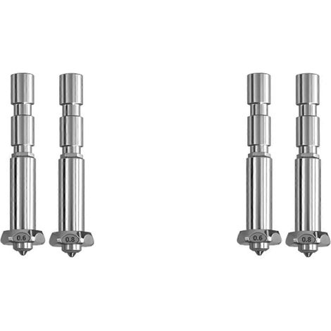 4-teiliges Düsenset für Anycubic Kobra 3 Max, Kobra 3 Max Combo Schnellwechseldüse, gehärteter Stahl, 0,6/0,8 mm, Kobra 3 Max Zubehör