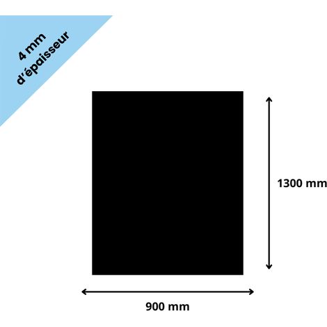 Plaque verre acrylique noir 4 mm - 90 x 130 cm (900 x 1300 mm) - Verre synthétique - Plaque PMMA XT - Plexiglass