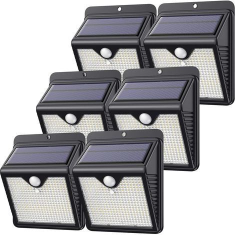 [6er-Pack – 150 LEDs – leistungsstark – wasserdicht] Feob Outdoor-Solarlampe, Bewegungsmelder-Licht, Solarleuchte, Außenbeleuchtung, kabellose Sicherheit, LED-Außen-Solarstrahler für Gartendekoration (1/5)