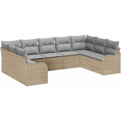 Maison Exclusive - Gartensofa-set Beige Poly-Rattan
