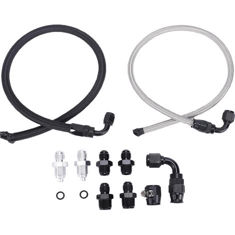 Ortviai Kit de durites de direction assistée 25 pouces 6AN en acier inoxydable tressé pour C10 LS Swap Type 2 (1/5)