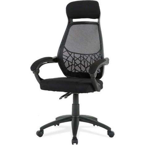 Silla de oficina Erika en negro. Alto: 114,5-122,5, Ancho: 62, Fondo: 58. (1/5)