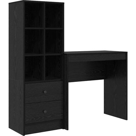 Bureau avec rangement 2 pcs,Table de travail,Table d'étude Chêne noir 80 x 40 x 76 cm CFW88351 (1/5)