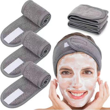 Lot de trois bandeaux doux et extensibles pour le visage pour se laver et faire du yoga accessoire de coiffure confortable pour femme (1/5)
