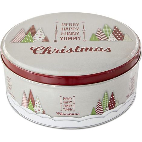 Städter biscottiera Yummy Christmas Tondo in latta colorata 22 x 9,5 cm