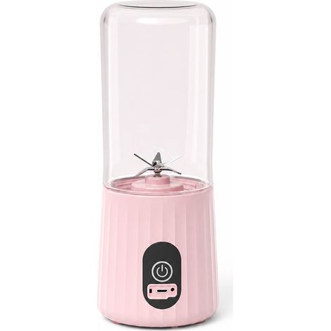 Blender Portable Rechargeable Rose, Gobelet Mixeur Électrique à 6 Lames pour Smoothies et Jus (1/5)
