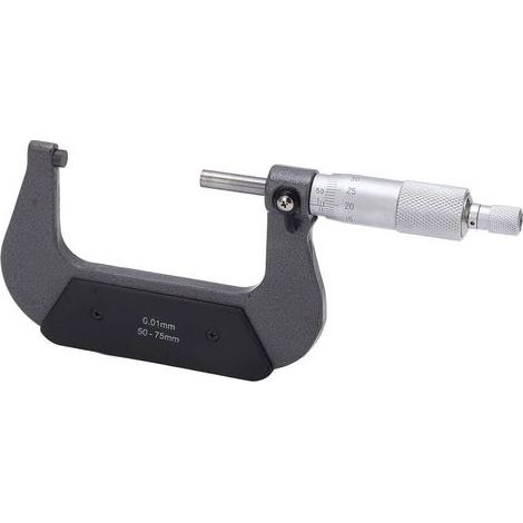 Micromètre 50-75 mm, précision 0,01 mm, alliage stable, usage professionnel.