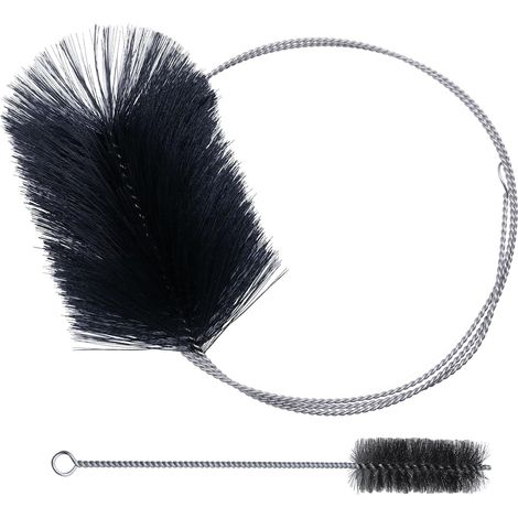 2 Pièces Kit Ramonage Poele Pellet, Inoxydable Hérisson Ramonage, Kit Nettoyage Gaine Souple Gaine Vmc Souple Brosses de Ramonage pour Nettoyage de Cheminée 30 (1/5)