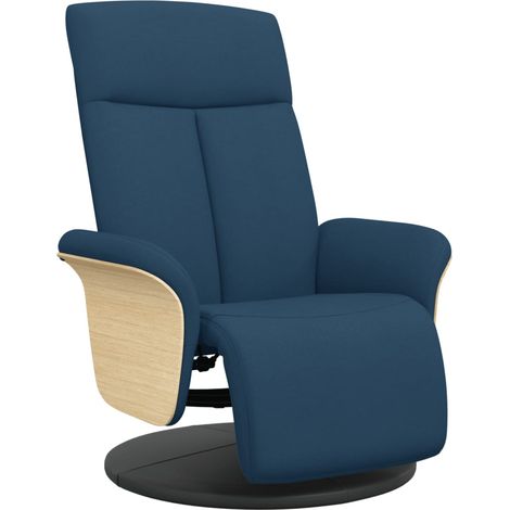 Relaxsessel mit Fußteil Blau Stoff vidaXL