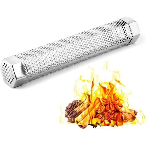 Tubo ahumador para parrilla - Acero inoxidable duradero - 30,5 cm (1/5)