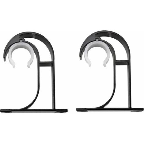 2 Pcs Support de Tringle à Rideau, Support Mural pour Tringle à Rideau Supports de Fixation au Plafond Support Tringle Penderie en Alliage de Zinc pour Barre à Rideaux Chambre Salon avec Vis, Noir