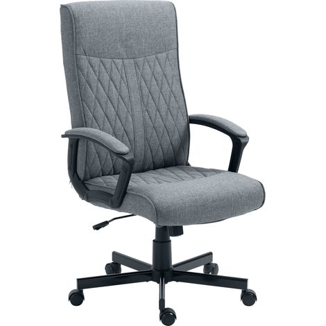 Vinsetto silla de oficina giratoria 360° silla de escritorio de tela con respaldo alto altura ajustable y función de inclinación 65x72x102-112,5 cm