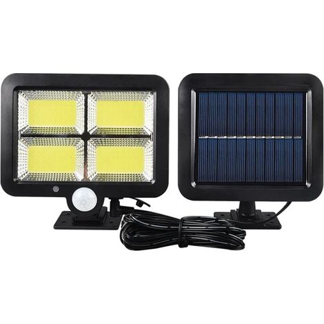 (128 LED, 3 modes) Lampe solaire murale étanche pour extérieur, éclairage de sécurité d'urgence, compatible avec la décoration de jardin. (1/5)