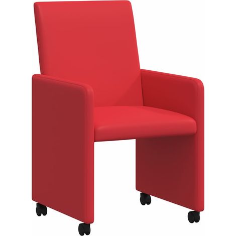 Sillas de Comedor con Ruedas 2 pcs Rojo 57 x 66 x 94 cm vidaXL