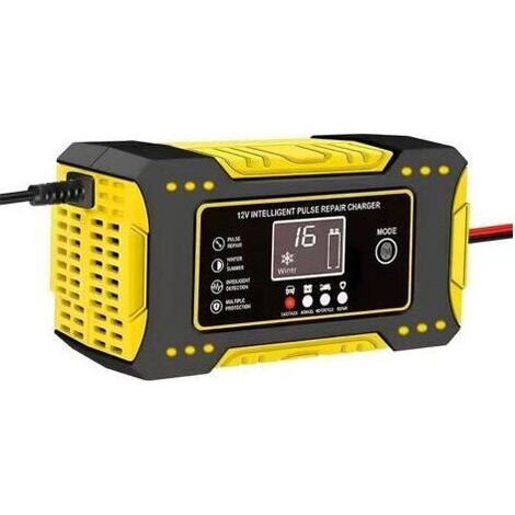 6V 12V VertChargeur de batterie 12 V pour voiture, chargeur de batterie pour moto, chargeur de batterie 12 V 6 A compatible avec les batteries au plomb-acide (1/4)