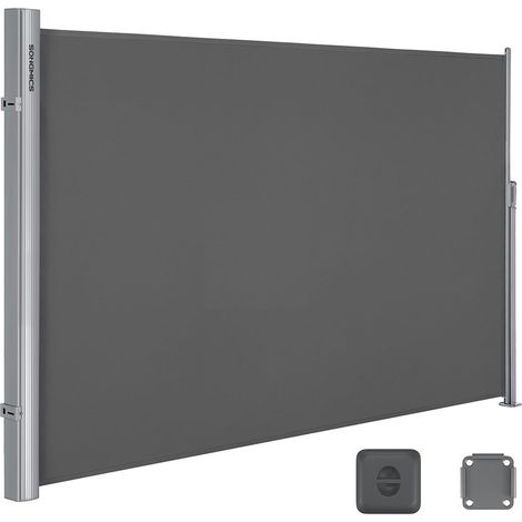 Store latéral brise-vue terrasse 200 x 300 cm en polyester gris anthracite (1/2)
