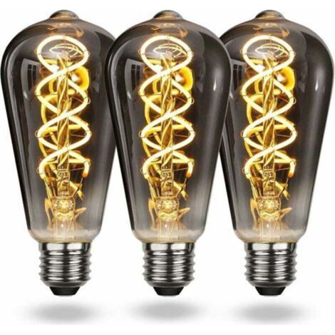 Ampoule LED rétro E27 blanc chaud, ampoule à filament spiralé rétro E27 4W à lumière douce, ampoule rétro Edison E27, convient aux salons, chambres, couloirs, balcons et autres endroits (1/5)