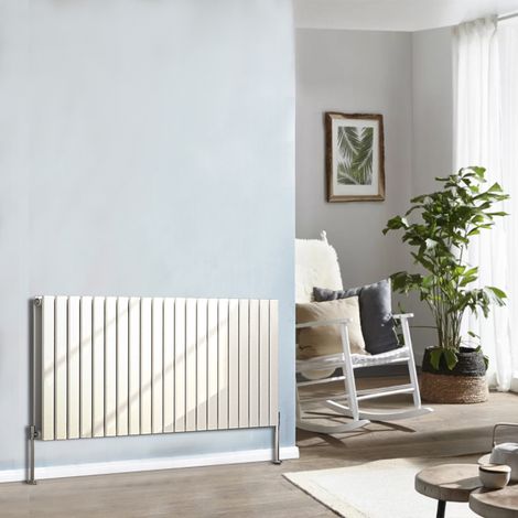 Designer Radiator 600x1428mm Double Flat Panel Horizontal White (1/5)