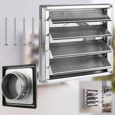 Grille de Ventilation Acier Inoxydable: avec Moustiquaire Grille (1/5)