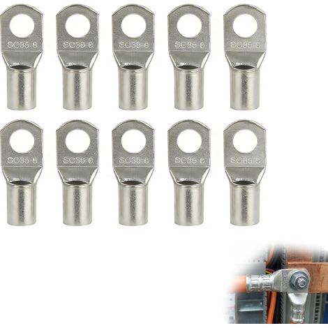 M8-Crimpverbinder – 10er-Pack – Elektrisches Kupfer – 35 mm² Querschnitt – Für Batterien und Motoren – 8 mm Lochdurchmesser (1/5)