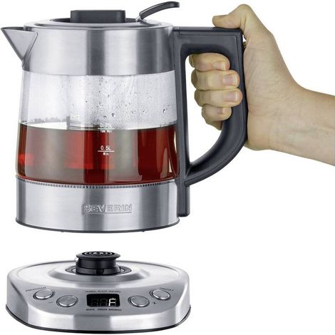 [NEUWERTIG] B-Ware Severin Teebereiter Glas Edelstahl 1l 2200W Timer Warmhaltefunktion Teekocher (1/2)