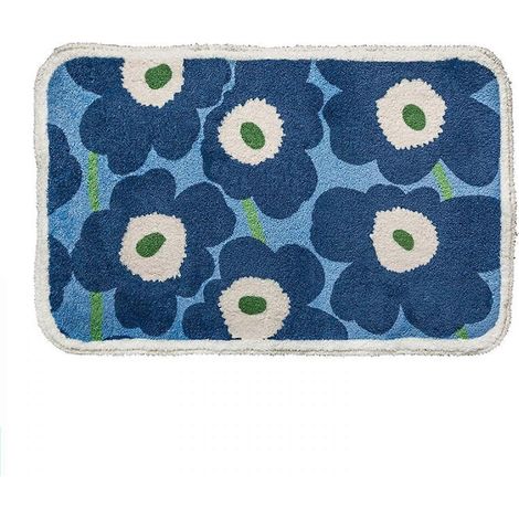Saugfähige und rutschfeste Badezimmer-/Fußmatte für Zuhause, Schlafzimmerteppich/Bettdecke (Farbe: Blau, Größe: 40 x 60 cm) (1/5)