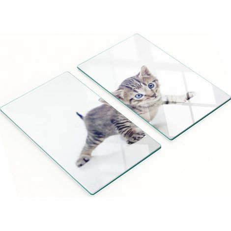Tavole decorative multifunzionali in vetro per cucina, piccole, a forma di gatto, 2x30x52 cm (1/5)