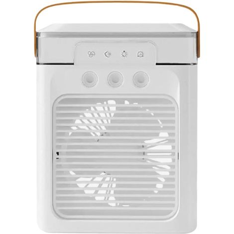 Enfriador de aire personal, aire acondicionado evaporativo 3 en 1, humidificador, purificador, LED, USB, blanco