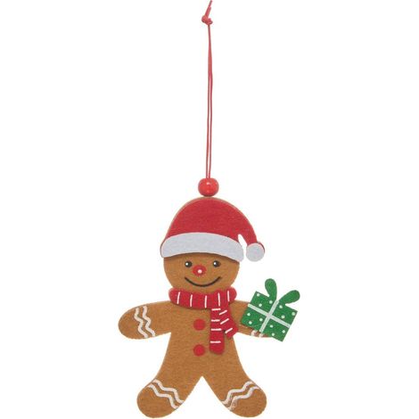 Suspension de sapin pain d'épices garçon ou fille en feutrine 11 cm - Feeric lights & christmas (1/5)