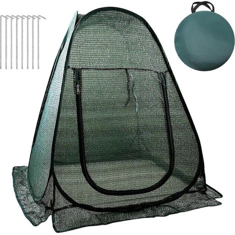 Bâche protection plantes 71x71x81 cm, fermeture éclair, pliable, respirante, filet jardin 8 piquets pour semis, fleurs, fruits, arbustes surélevés (1/5)