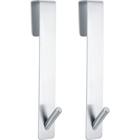 2 Pièces Crochets de Porte de Douche, Crochets de Suspension Acier Inoxydable pour Serviettes Sans Perçage, Accroche sur Porte de Douche pour Porte de Salle de Bain en Verre Sans Cadre (1/5)