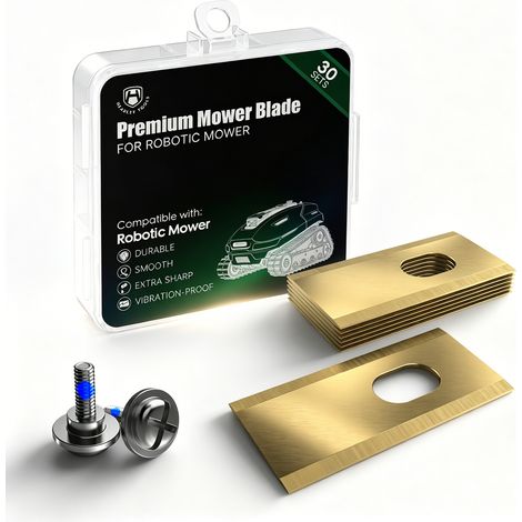 Lot de 15 lames de rechange en titane pour MOVA 600, 600 Kit, 1000, LiDAX Ultra & NAVAX AWD, conformes à la norme DIN EN 50636-2-107, 60 % plus durable, avec vis de sécurité et