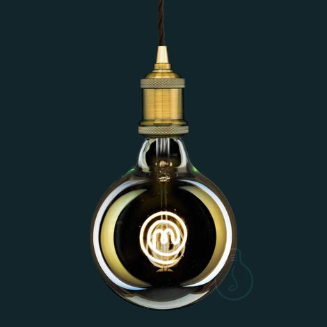 Ampoule Led dimmable, filament, éclairage chaud 2000K, verre ambré type globe, E27, 4W (1/5)