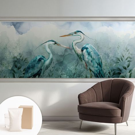 Tapete Vliestapete mit Kleber- abwaschbar - Raumgestaltung Schlafzimmer Wohnzimmer Tapete Vögel in der Natur 250x104 cm (1/5)