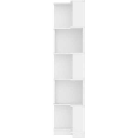 Libreria angolare a L 63,5 x 45 x 175 cm in MDF bianco con LED controllati da app, 5 livelli (1/5)