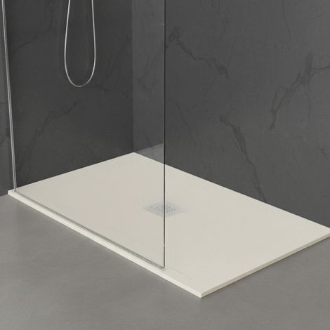 Piatto doccia 120x160 in marmoresina effetto pietra beige riducibile Ten (1/5)