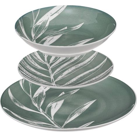 Vajilla de 18 piezas green h vert - Sg secret de gourmet