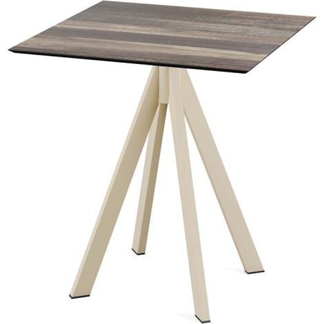 Table de bistrot Infinity avec piètement sable + plateau HPL 70x70 cm - Veba (1/3)