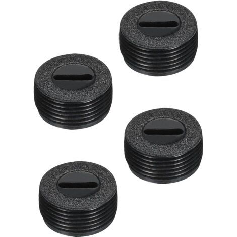 Bürstenhalterkappe aus Kunststoff für Elektromotoren, schwarzes Gewinde, 16 mm Außendurchmesser, 8 mm Höhe, 4er-Pack