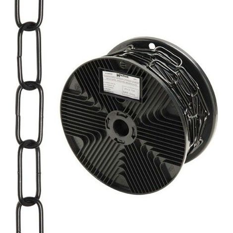 Chaîne décorative noire lisse 3,4x43 mm. Rouleau de 20 mètres (1/2)