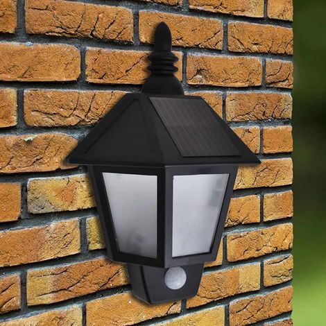 Maison Exclusive - Lampade Solari a Parete 2 pz con Sensore Movimento Nere (1/5)