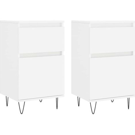 2 Stk. Sideboard/Anrichte/Buffet Weiß 40x35x70 cm Holzwerkstoff LXWW891156 (1/5)