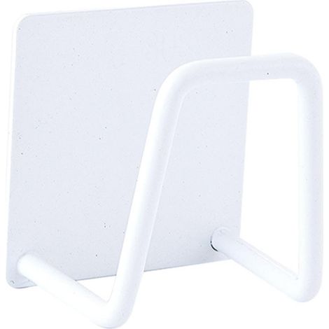 2 - Porte-éponge - Support mural - Acier inoxydable 304 - Résistant à l'humidité - Pour cuisine et salle de bain - Blanc - 10x8cm