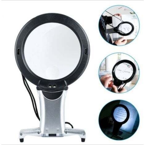 Neck and Desk Magnifying Glass 6X Magnifier, Arm and Hands-Free Illuminated LED Magnifier for Needlework, Jewelry Hobbies, Cross Stitch Repair, Art, and Crafts (1/3)